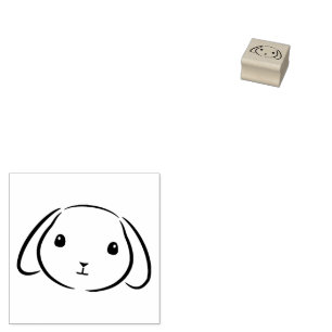 Tampons Encreurs Illustration de visage de lapin mignon