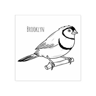 Tampons Encreurs Illustration d'oiseau à deux barreaux