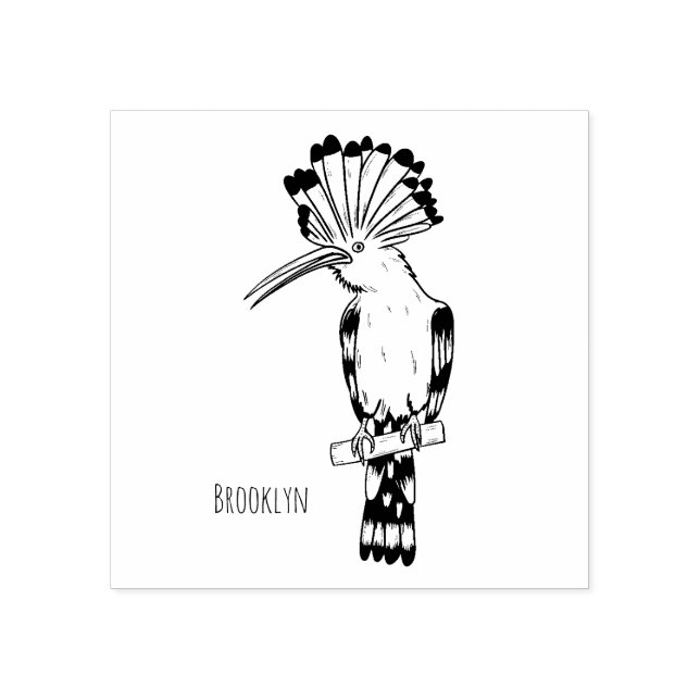 Tampons Encreurs Illustration d'oiseau huppé d'Eurasie (Impression)