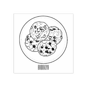 Tampons Encreurs Illustration du cookie de puce à chocolat