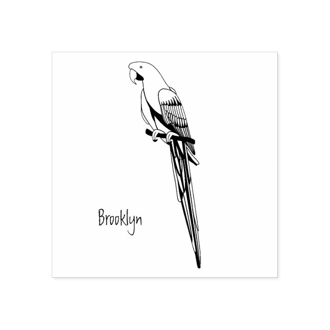 Tampons Encreurs Illustration du perroquet de macaw Scarlet (Impression)
