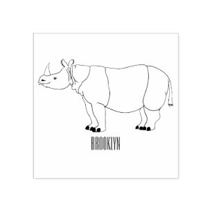 Tampons Encreurs Illustration du rhinocéros de Javan