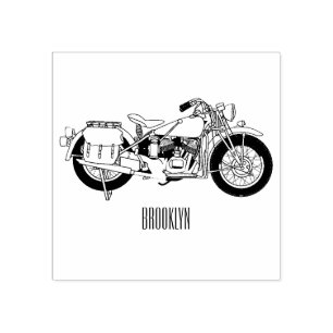 Tampons Encreurs Illustration d'une moto de croiseur militaire