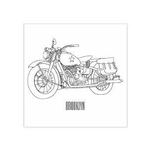 Tampons Encreurs Illustration d'une moto de croiseur militaire