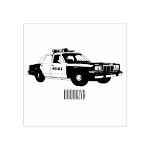 Tampons Encreurs Illustration d'une voiture de police