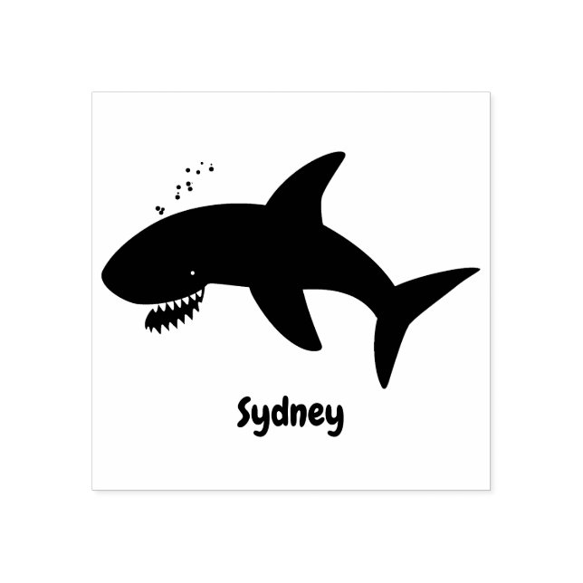 Tampons Encreurs Illustration joyeuse du grand requin blanc (Impression)