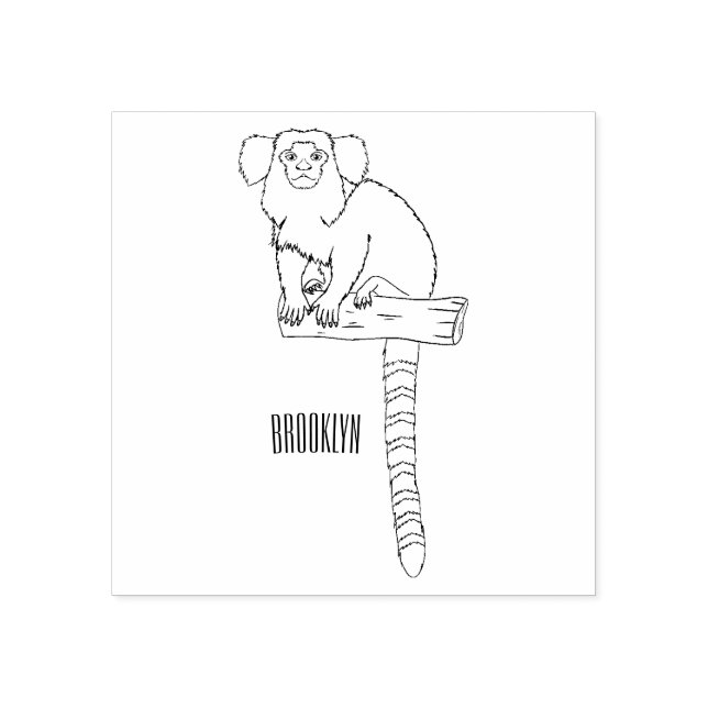 Tampons Encreurs Illustration marmoset commune (Impression)
