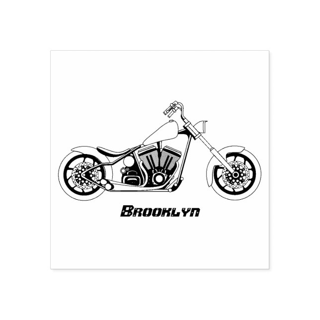 Tampons Encreurs Illustration motocyclette de style hélicoïdal (Impression)