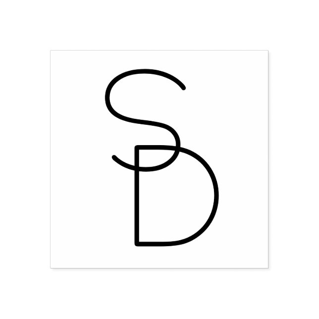 Tampons Encreurs Initiales superposées de style moderne (Impression)