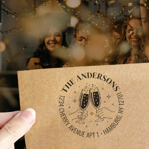 Tampons Encreurs Invitation Champagne Celebration Adresse de retour