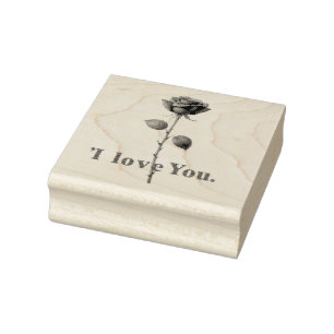 Tampons Encreurs J'aime la rose design romantique