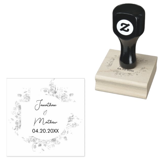 Tampons Encreurs Jardin d'été Aquarelle Mariage floral (Tamponné)