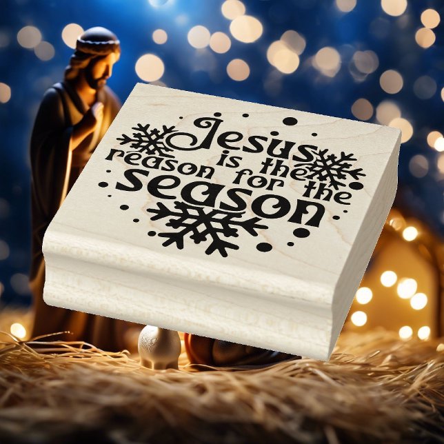 Tampons Encreurs Jésus La Raison De La Saison Carré De Noël Bois (Créateur téléchargé)