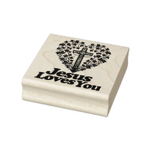 Tampons Encreurs Jésus t'aime Retro Vert Anglais Ivy