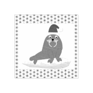 Tampons Encreurs Joli Walrus de Noël et Snowflakes