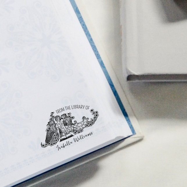 Tampons Encreurs Jolie fille avec les oiseaux, De la bibliothèque d (Créateur téléchargé)