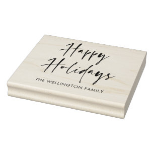 Tampons Encreurs Joyeuses Vacances Moderne Script Cadeau Famille
