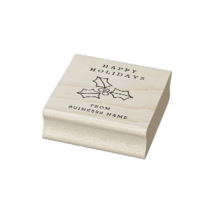 Tampons Encreurs Joyeuses vacances sur mesure Plante Holly pour aff