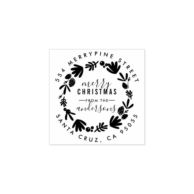 Tampons Encreurs Joyeux Noël | Adresse de retour de la famille Wrea (Impression)