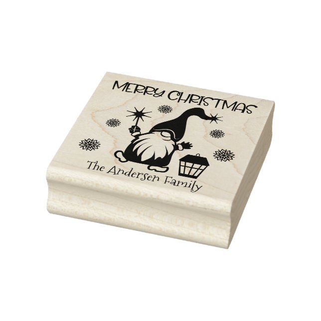 Tampons Encreurs Joyeux Noël Fête gnome nom personnalisé (Tampon)