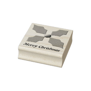 Tampons Encreurs Joyeux Noël Holly Custom Wood Art Timbre