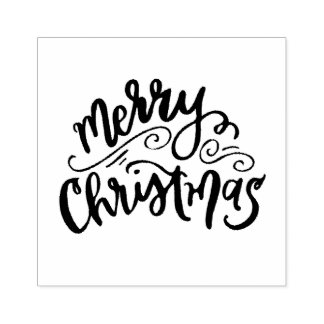 Tampons Encreurs Joyeux Noël Moderne Calligraphie Timbre