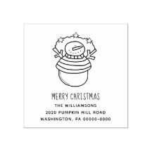 Joyeux Noël Snowman et étoiles Adresse modifiable