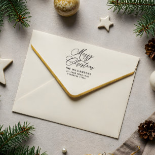 Tampons Encreurs Joyeux romantique Script de Noël Retourner l'adres