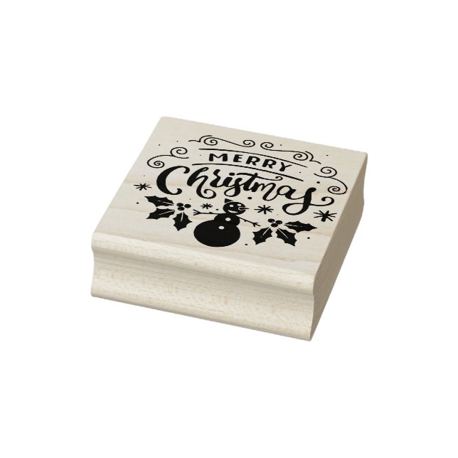 Tampons Encreurs Joyeux Snowman Noël Élégant Vacances d'hiver (Tampon)