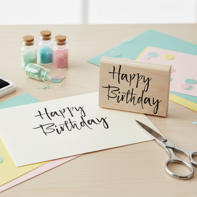 Tampons Encreurs Joyeux timbre d'anniversaire (Happy Birthday Rubber Stamp)