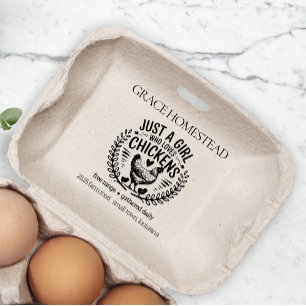 Tampons Encreurs Just a Girl Who Love Chickens Egg Carton Ajouter u