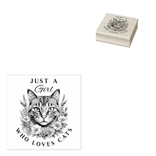 Tampons Encreurs Juste une fille qui aime les chats  (Tamponné)