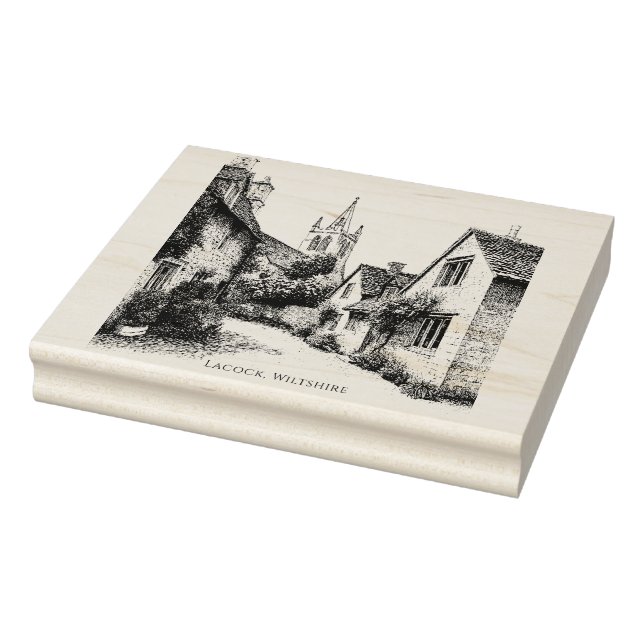 Tampons Encreurs Lacock Village Sketch, Wiltshire Angleterre (Tampon)