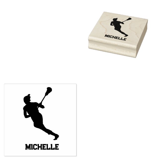 Tampons Encreurs Lacrosse Player Personnalisé (Tamponné)