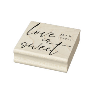 Tampons Encreurs L'amour est la calligraphie douce Mariage Bois Art