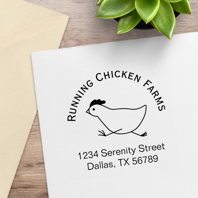 Tampons Encreurs Lancer le poulet commercial Logo Adresse Oeuf Cart (Créateur téléchargé)