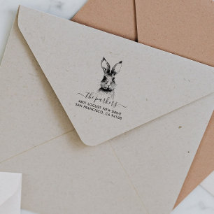Tampons Encreurs Lapin   Nom de famille Signature Adresse de retour