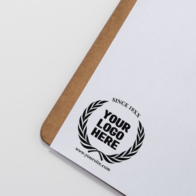 Tampons Encreurs Laurel Wreath Your Business Logo Personnalisé (Créateur téléchargé)