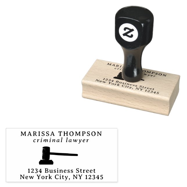 Tampons Encreurs Law Gavel Legal Antique Lawyer Adresse de retour (Tamponné)