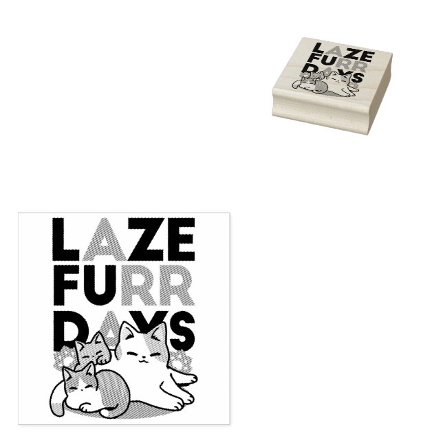 Tampons Encreurs Laze Furr Days - Cute Lazy Cats Design (Tamponné)