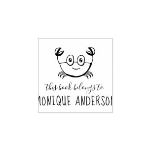 Tampons Encreurs Le crabe mignon manuscrit ce livre appartient au