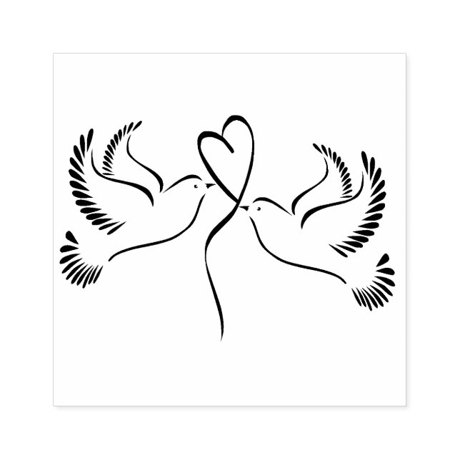 Tampons Encreurs Les colombes avec coeur (Impression)