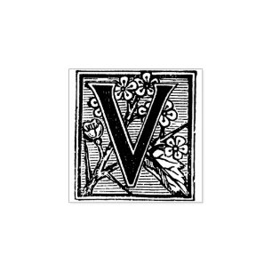 Tampons Encreurs Lettre décorative Vintage de monogramme V