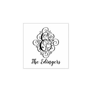 Tampons Encreurs Lettre E Nom du monogramme initial élégant