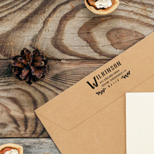 Tampons Encreurs Lettre grande et verte Nom Adresse de retour