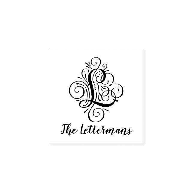 Tampons Encreurs Lettre L Nom du monogramme initial élégant (Impression)