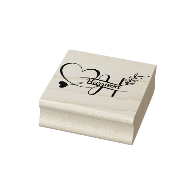 Tampons Encreurs Lettre noire H Monogramme Coeur Folite mignonne (Tampon)