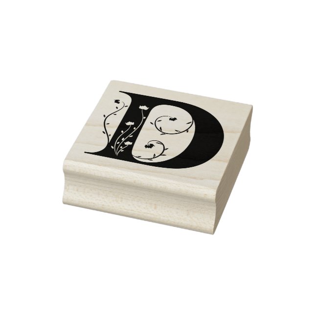 Tampons Encreurs LETTRE ORNEMENTALE CLASSIQUE D MONogramme Floral (Tampon)