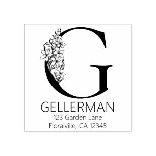 Tampons Encreurs Lettre principale florale - G - monogramme