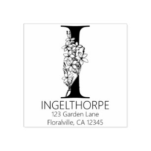 Tampons Encreurs Lettre principale florale - I - monogramme
